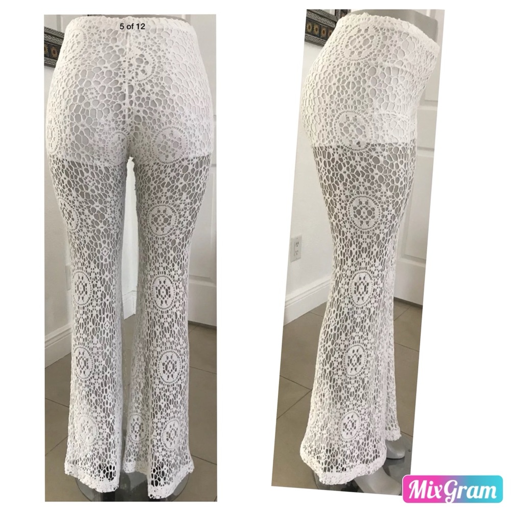 Nightcap Carisa Rene White Lace Bell Pants 3 XS/S